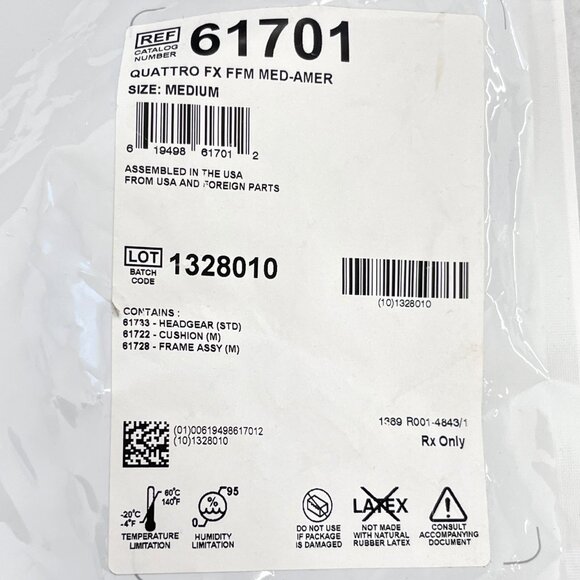 ResMed Quattro FX Factory Sealed Size Medium Full Face Mask New in Bag - Picture 10 of 13